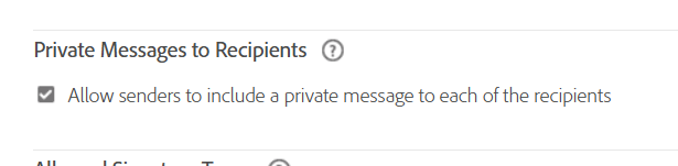 Private Messages to Recipients