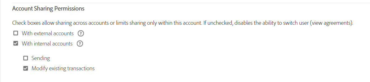 Account Sharing Permissions