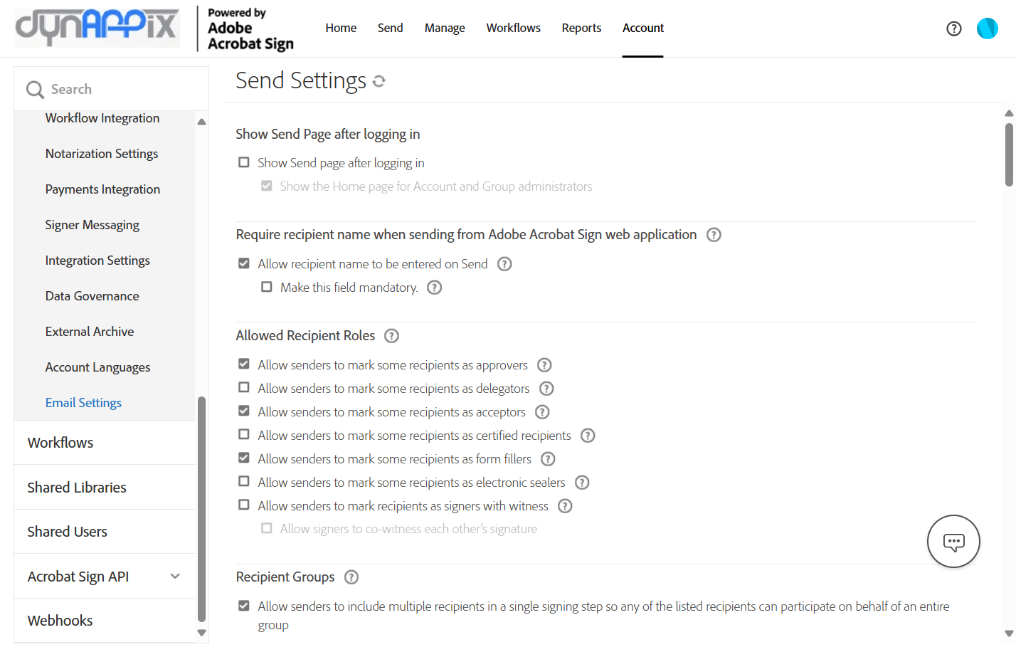 Click on Email Settings