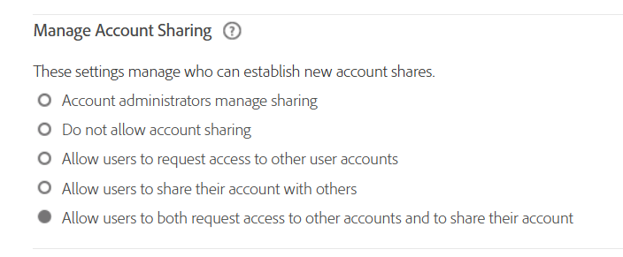 Manage Account Sharing