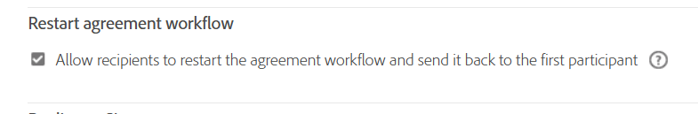 Restart Agreement Workflow