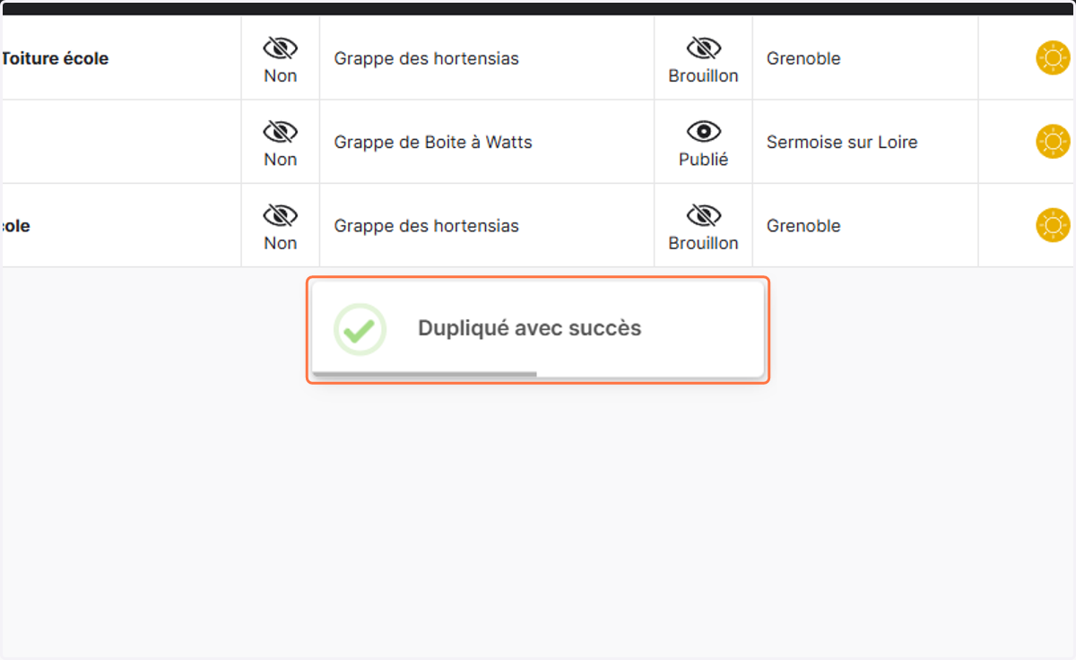 Votre site de production a été dupliqué avec succès!