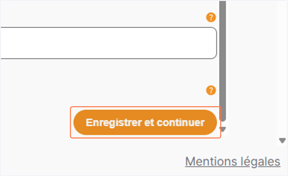 Cliquer sur "Enregistrer et continuer"