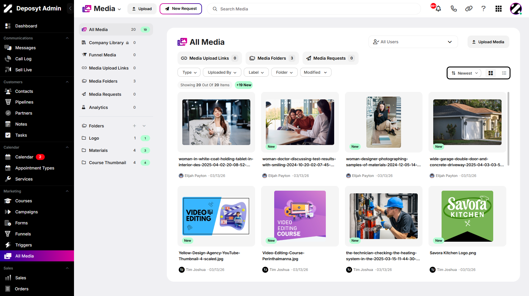 Step 5: The next options are Sorting and Layout View. Sort your media from Newest to Oldest or Oldest to Newest, and use the Media Layout View to switch between Card and List views.