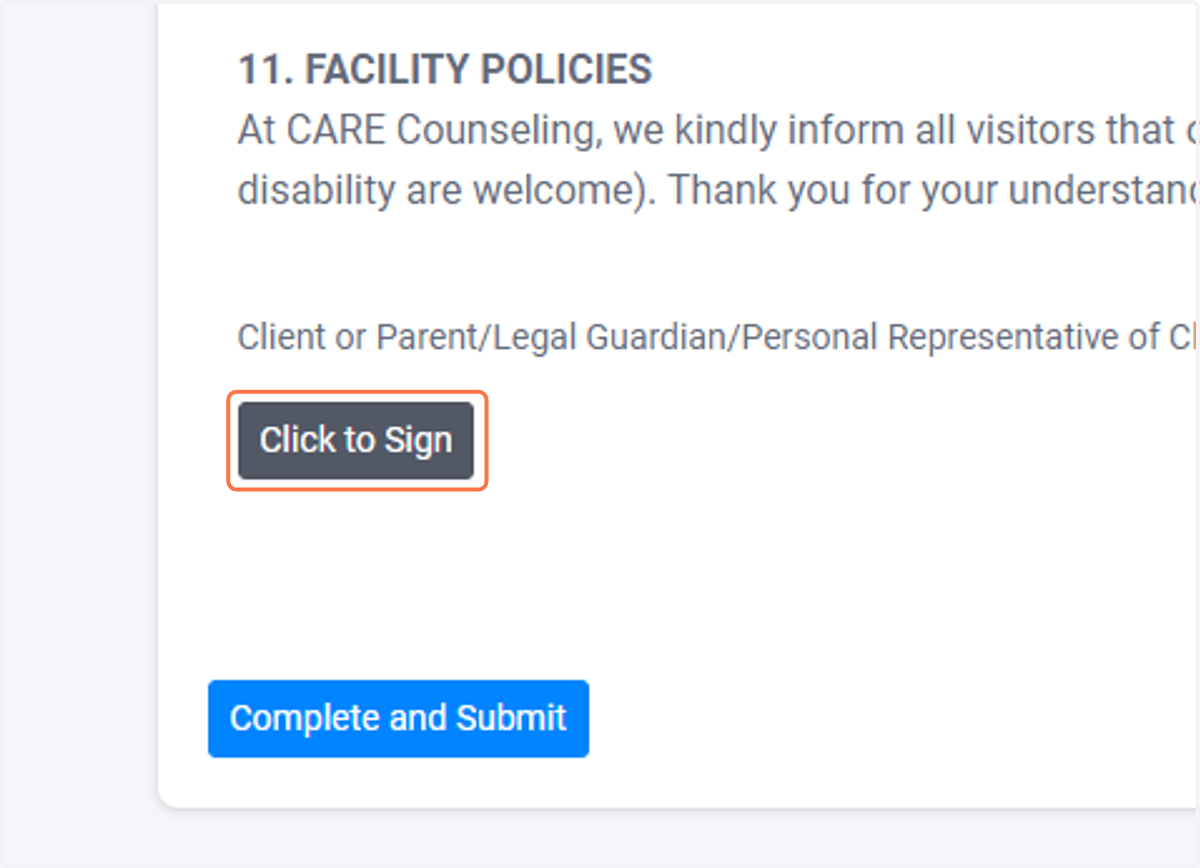 Click on Click to Sign