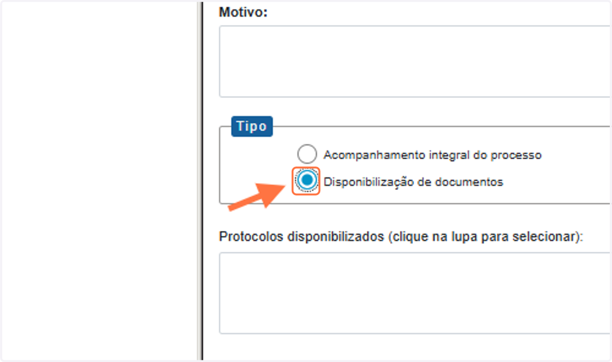 Defina o tipo de disponibilização