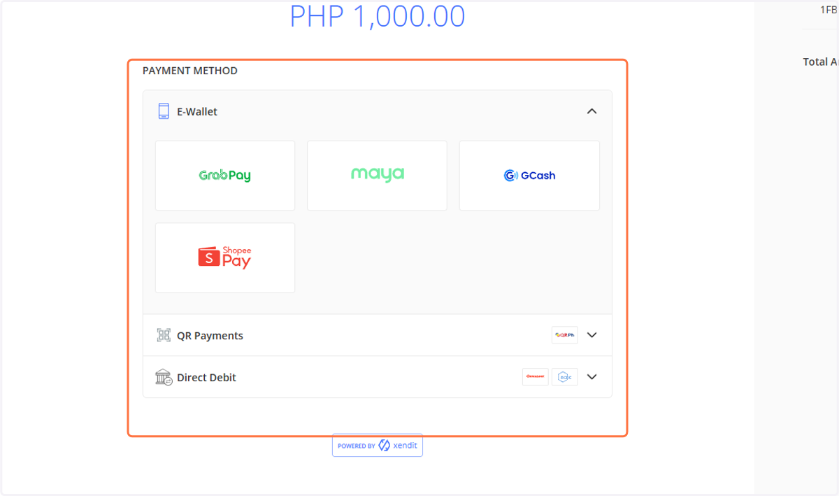 Select PAYMENT METHOD…