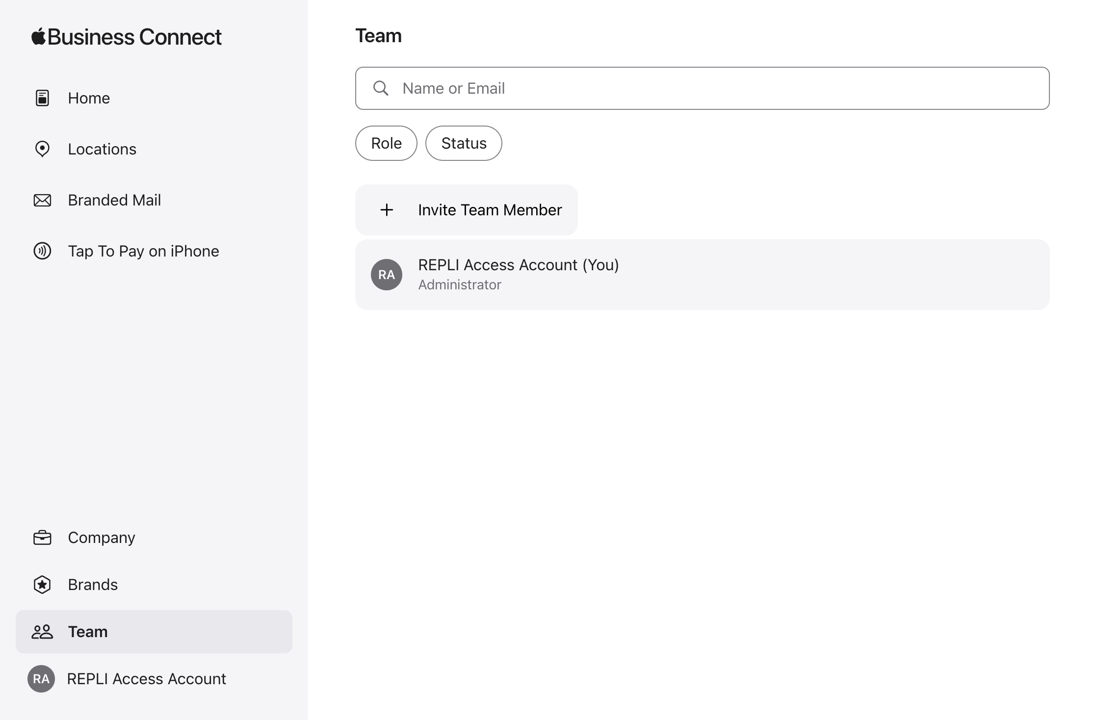Click on Invite Team Member