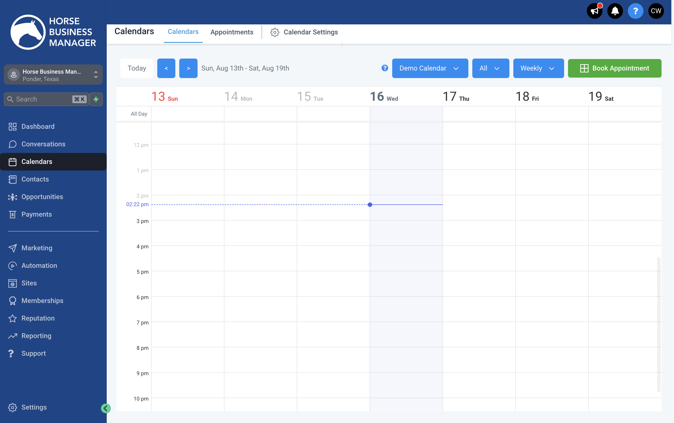 Click on Calendar Settings