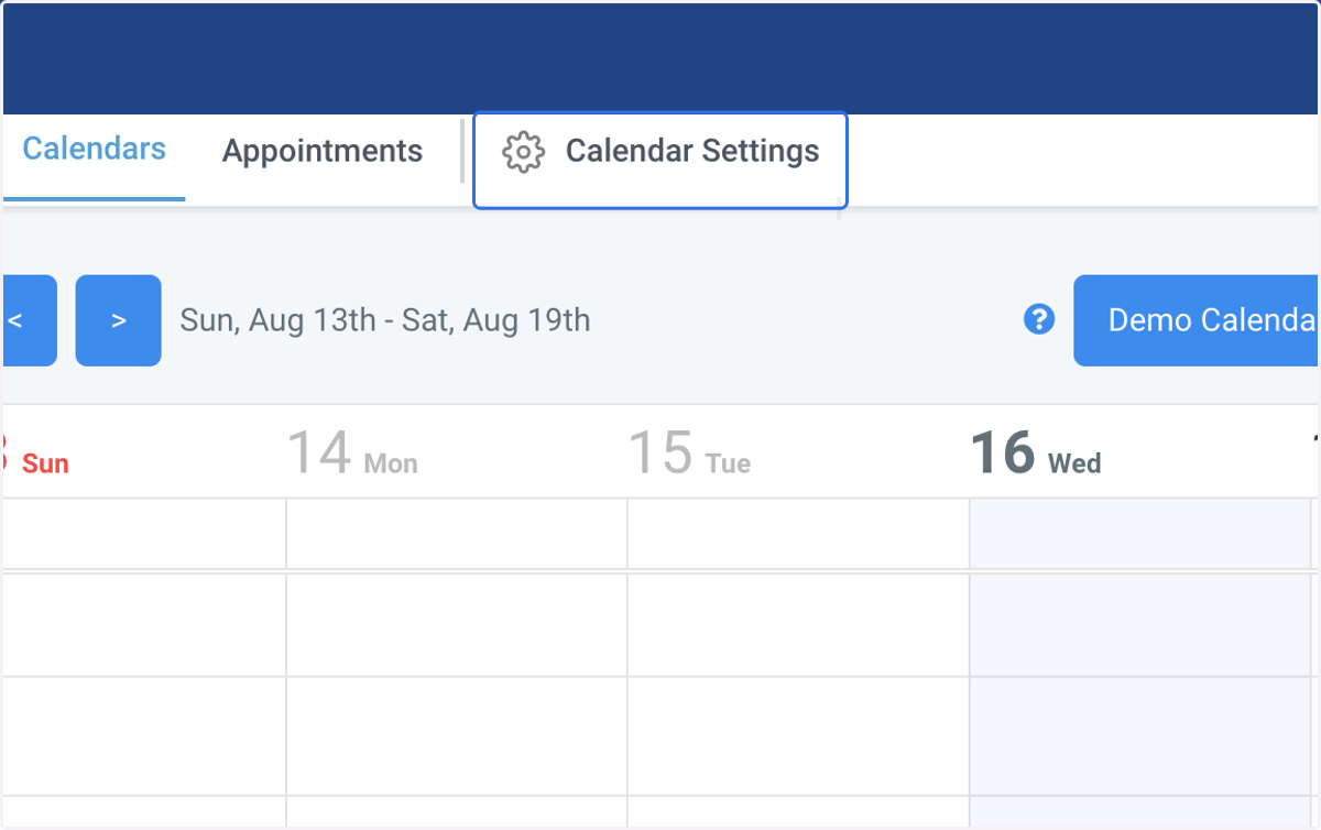 Click on Calendar Settings
