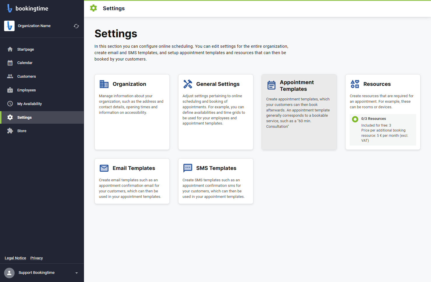 Click on Appointment Templates