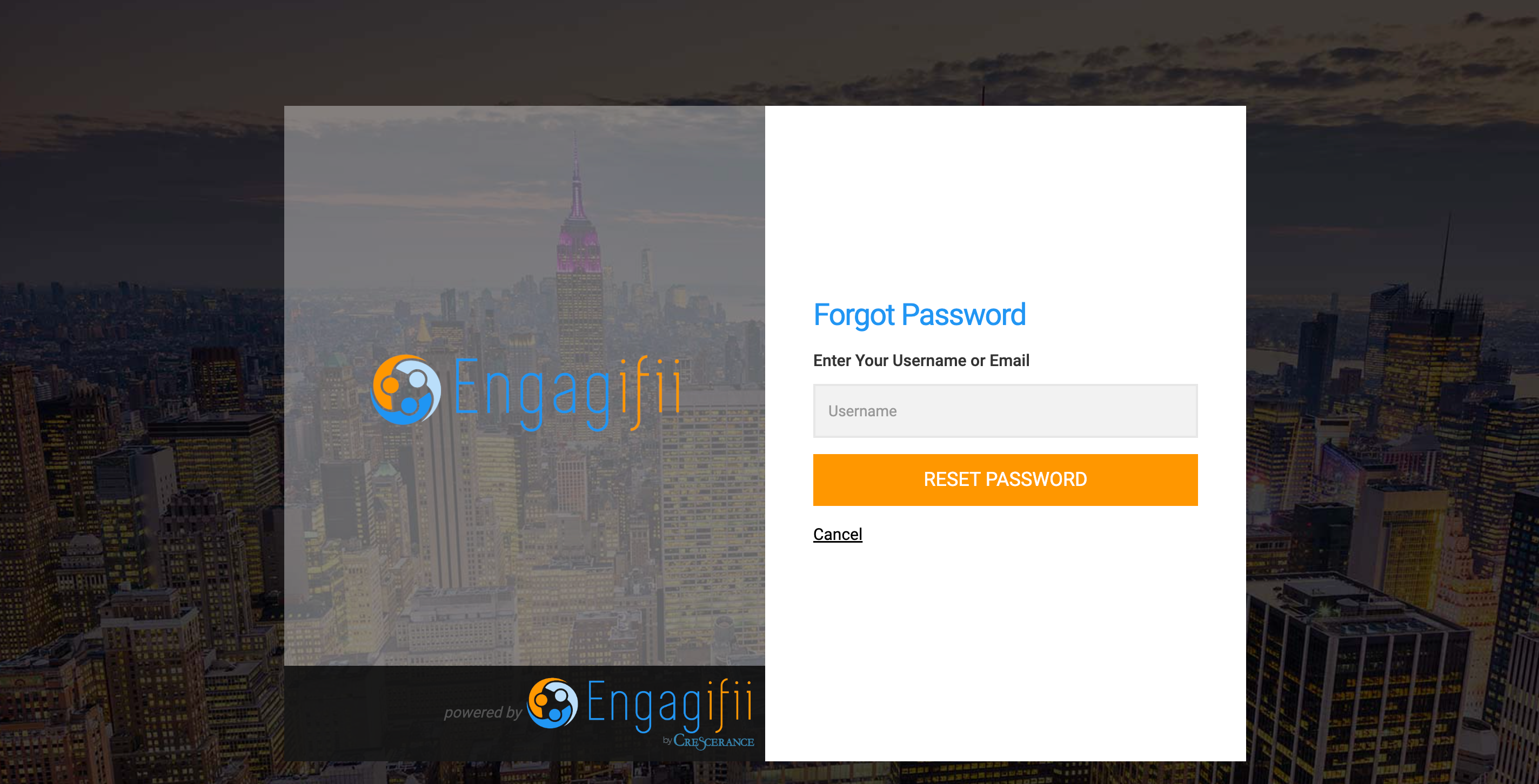 Click on Forgot password if you need to reset your password