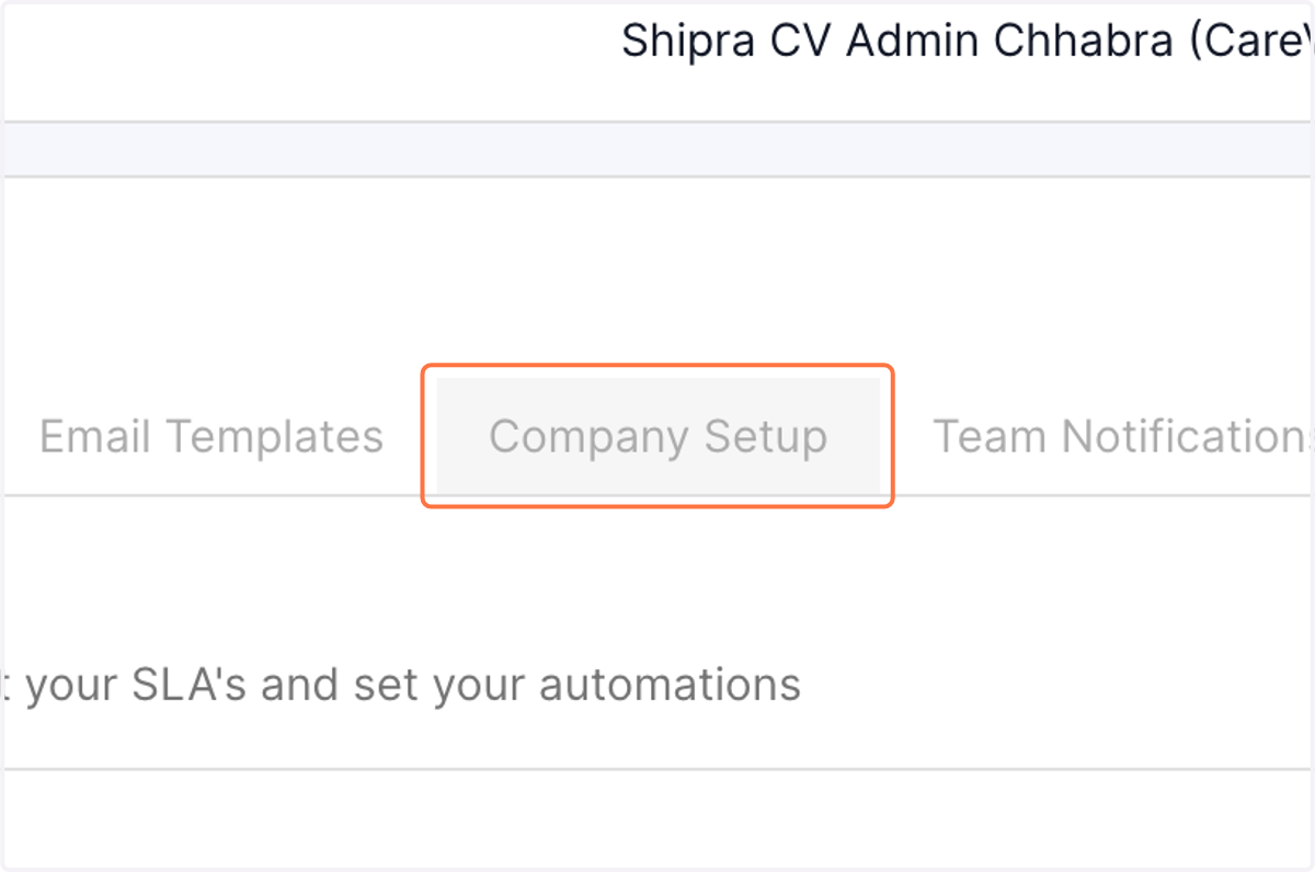 Click on Company Setup from the options