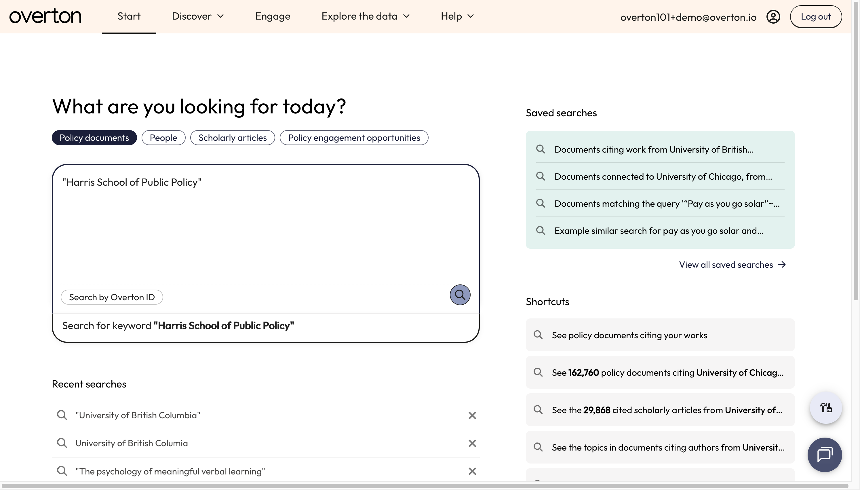 A. Type the name of your institution or organisation in quotation marks into the search box. B. Click the purple icon with magnifying glass to launch your 'Search'