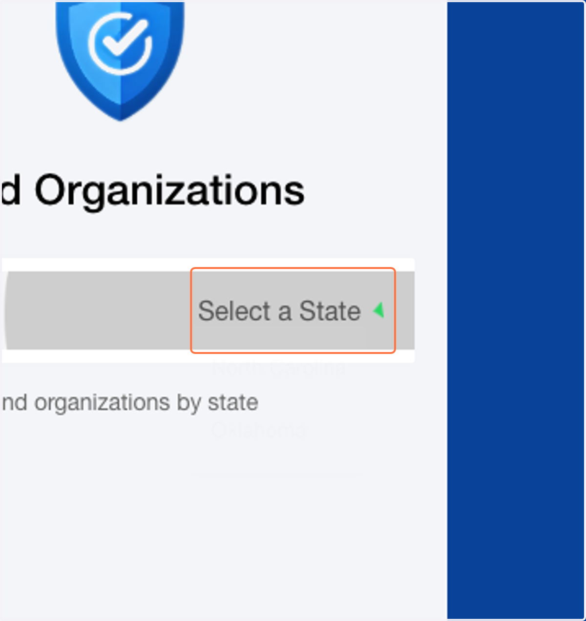 Click on Select a State