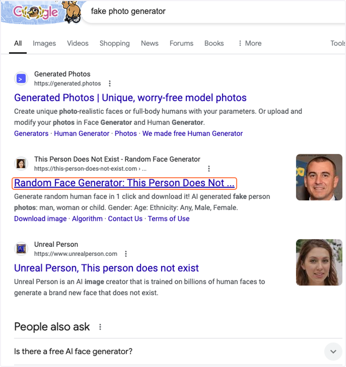 Click on Random Face Generator: This Person Does Not ...…