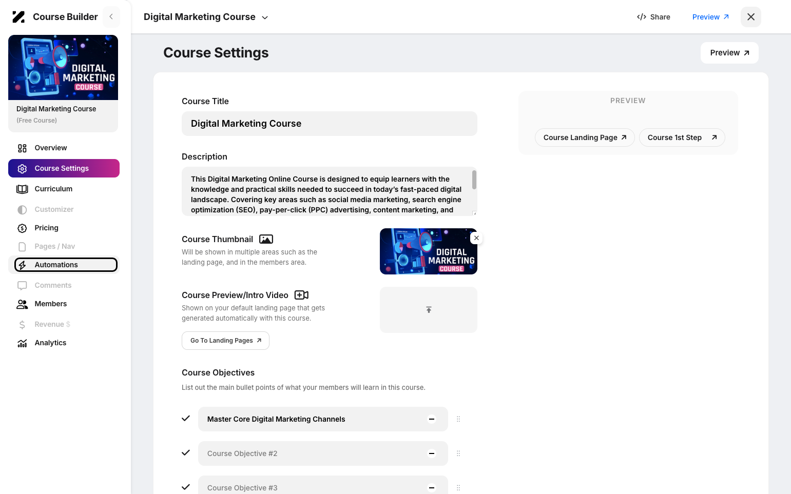Step 3: Click Automations in the sidebar.