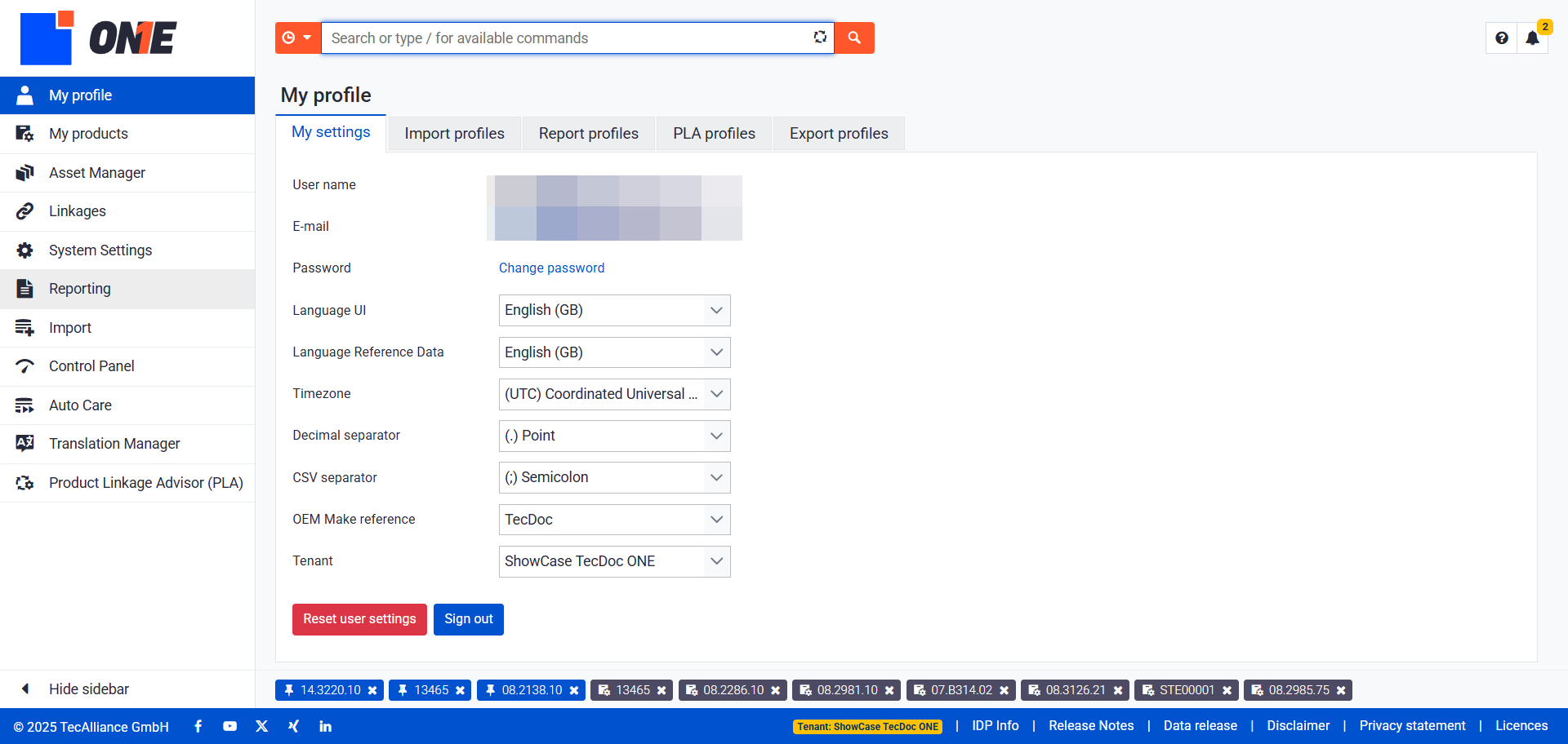 Click on Reporting