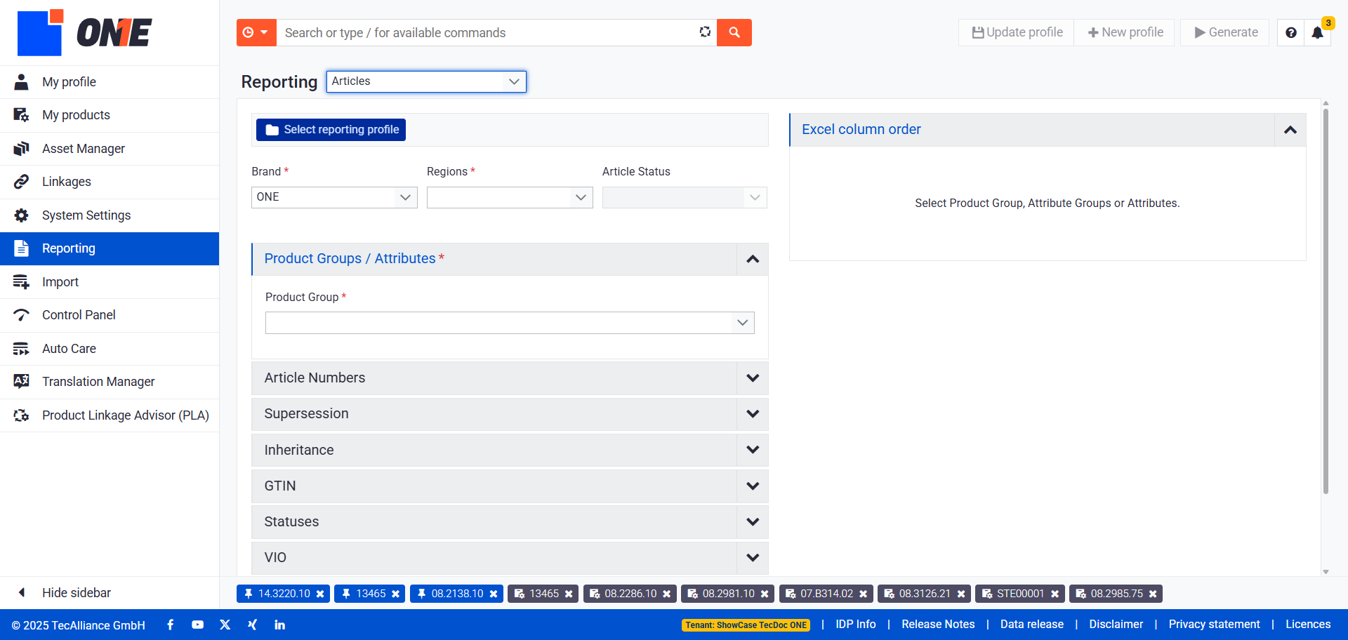 Next time you attempt to generate a report of the same type, you will be able to see the just created profile(s)