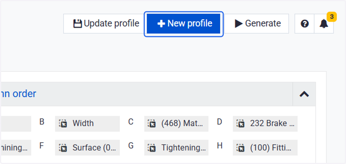Click on New profile again (not Update!)