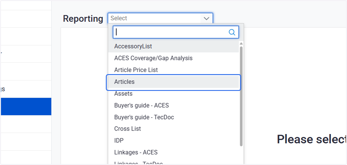 Select the report you want to generate