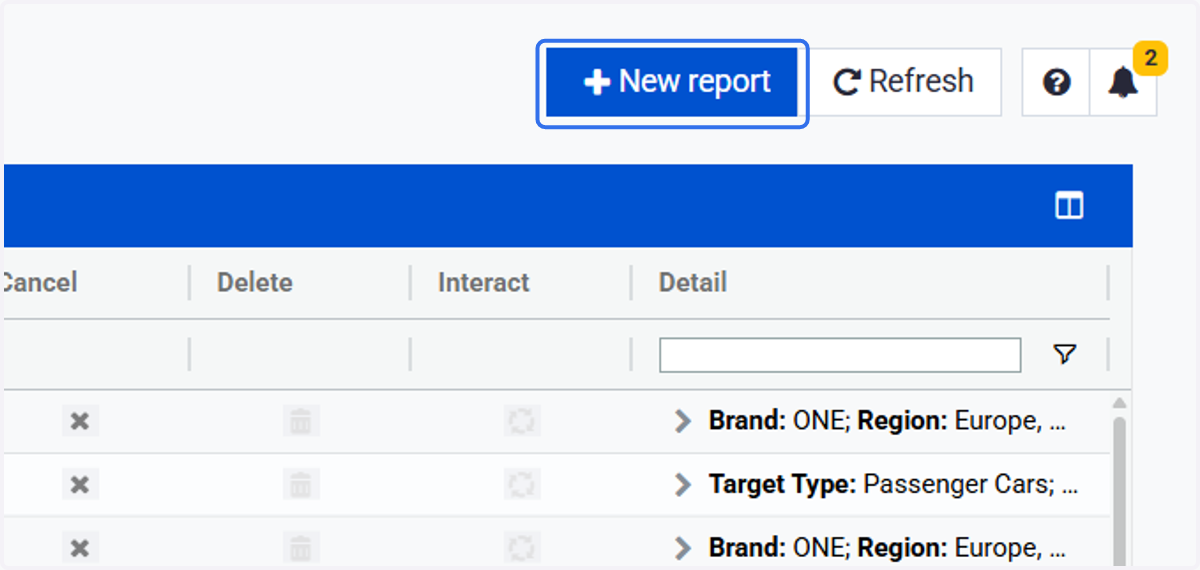 Click on New report
