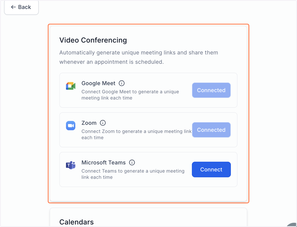Klik Connect ud for den/de services du vil tilknytte og følg login instruktionerne