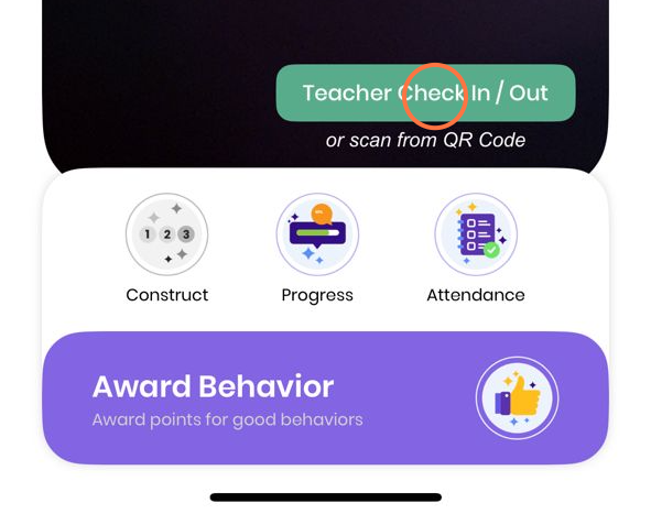 Untuk kehadiran luar sekolah, cikgu boleh rekod manual dengan klik ikon 'TEACHER ATTENDANCE' di aplikasi guru