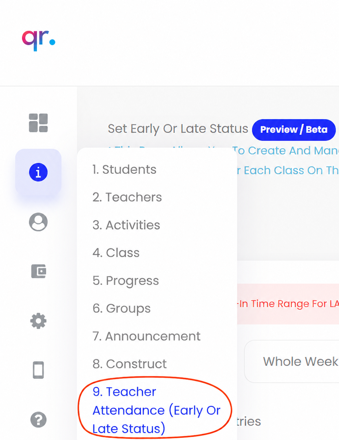 Klik "Teacher Attendance ( Early and Late Status)"