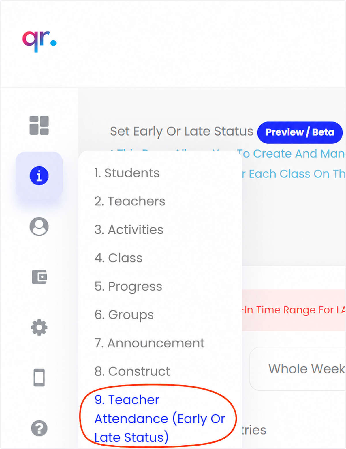Klik "Teacher Attendance ( Early and Late Status)"