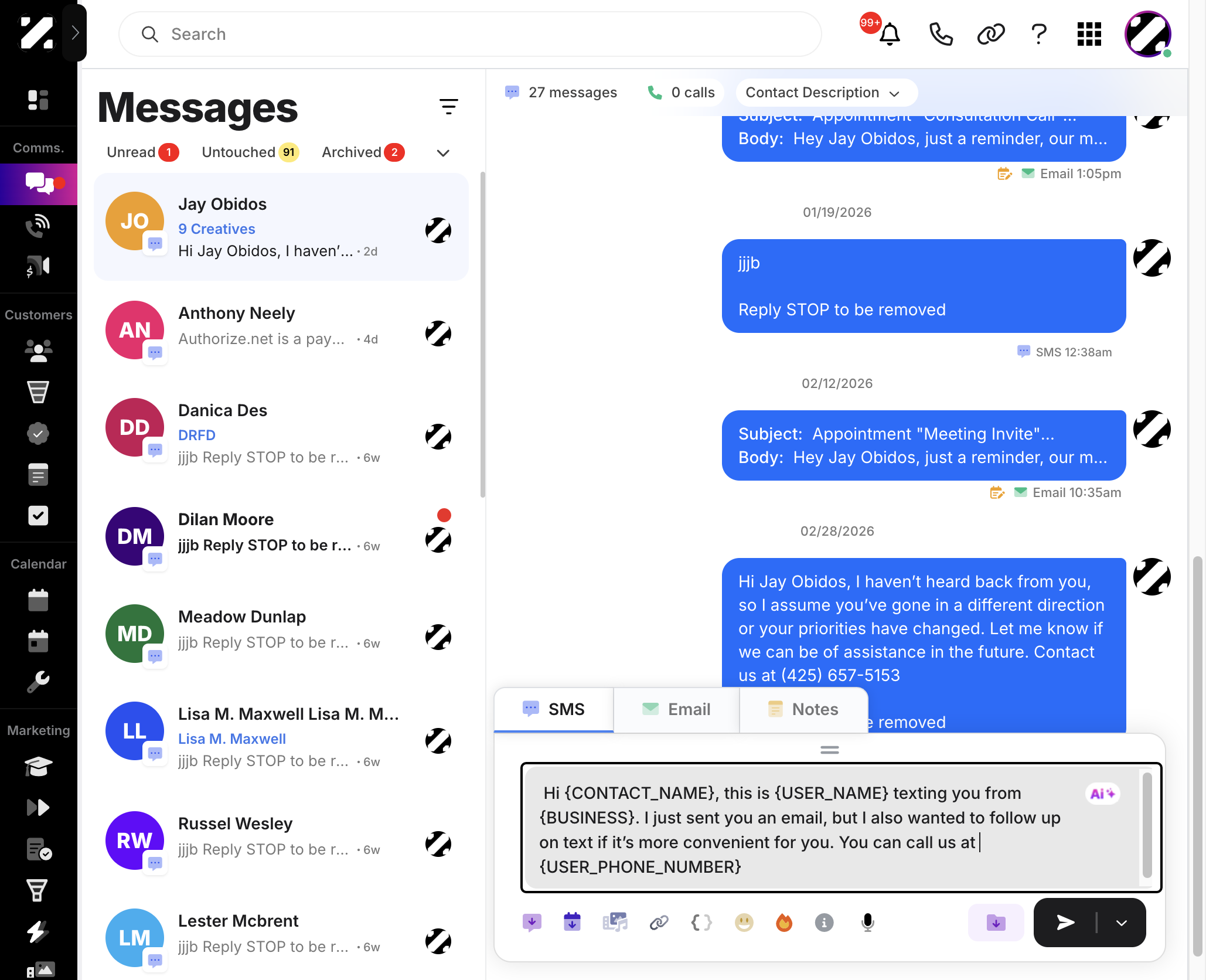 The template will now be inserted into your message. You can now edit and further customize it.