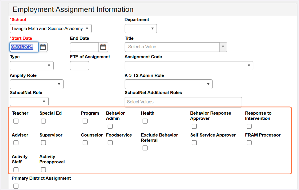 Follow PSU guidelines on which boxes to check for the staff duties.