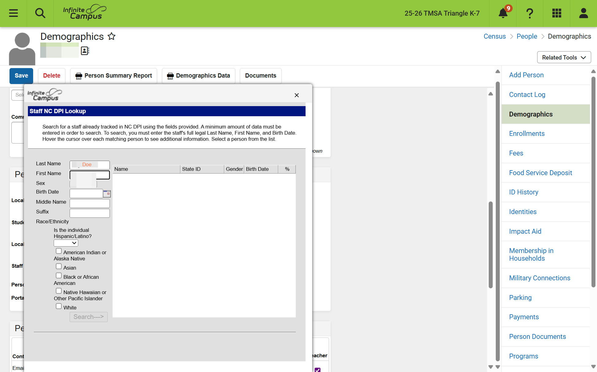 Make sure information is filled in and search