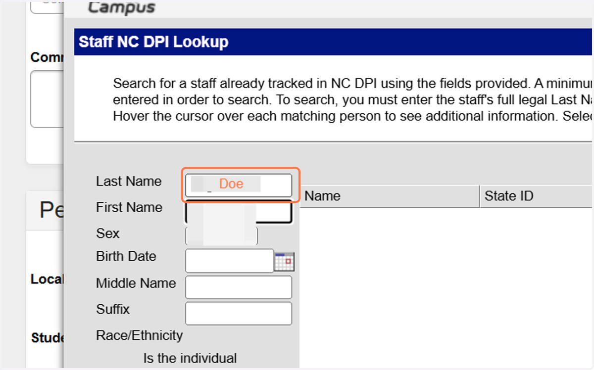 Make sure information is filled in and search