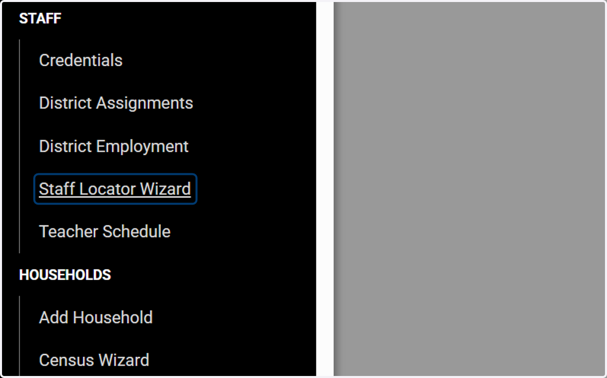 Click on Staff Locator Wizard