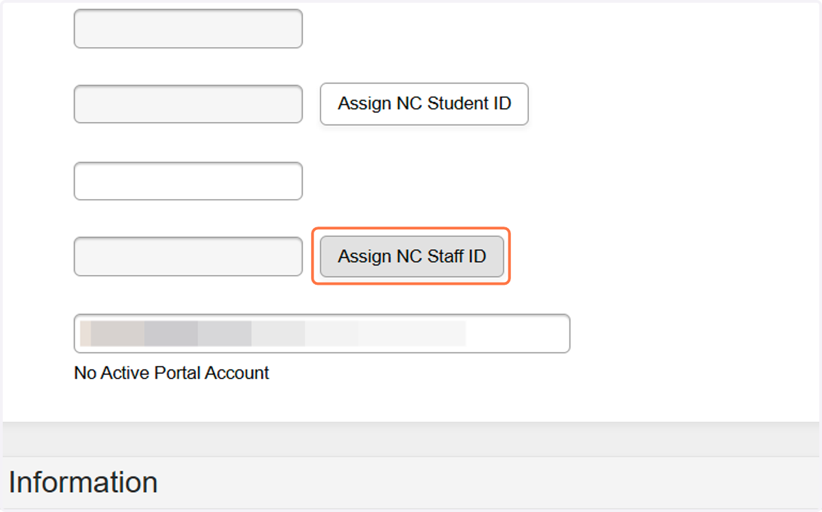 Click on Assign NC Staff ID