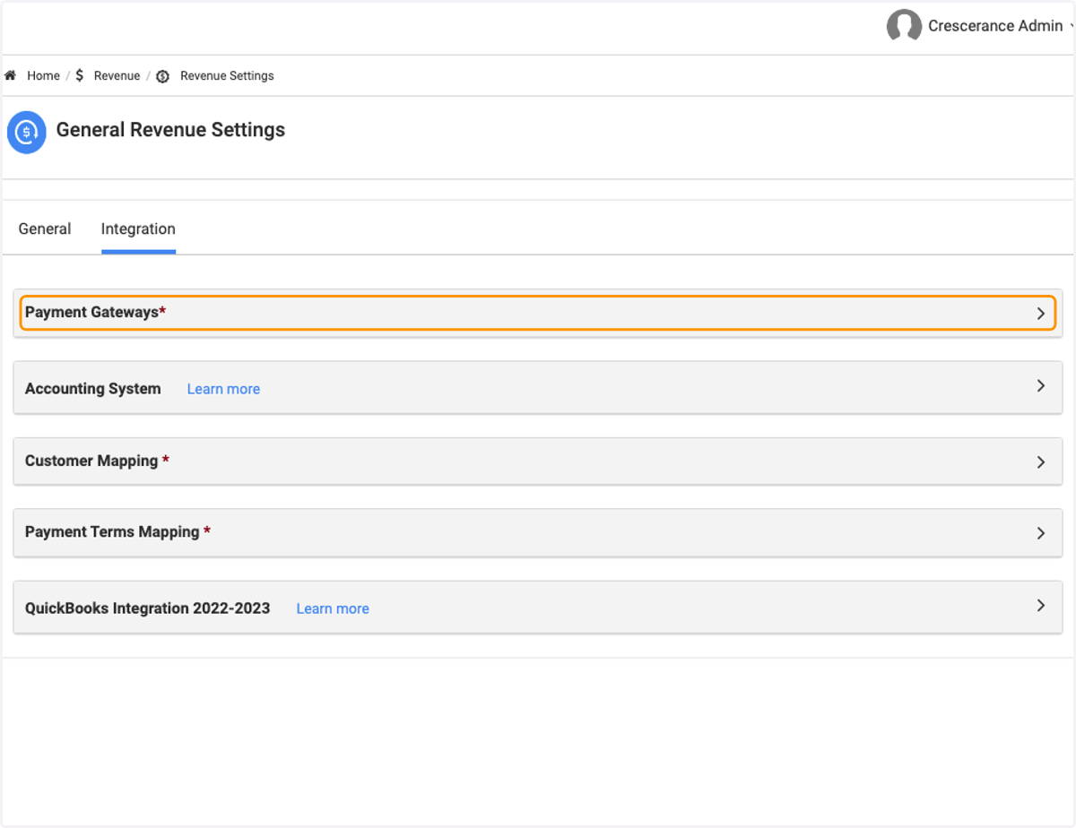 Click on the Payment Gateways box