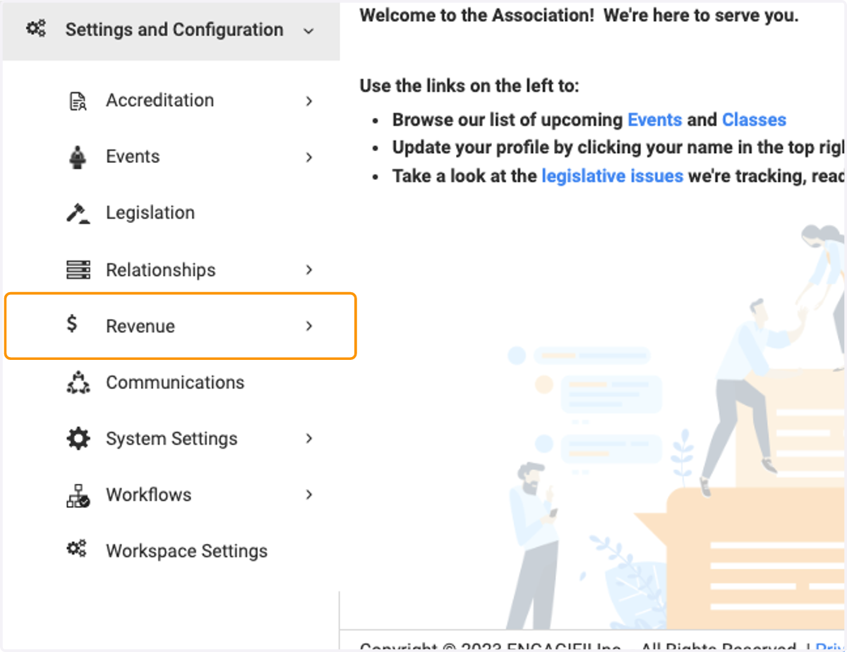 Click on Revenue