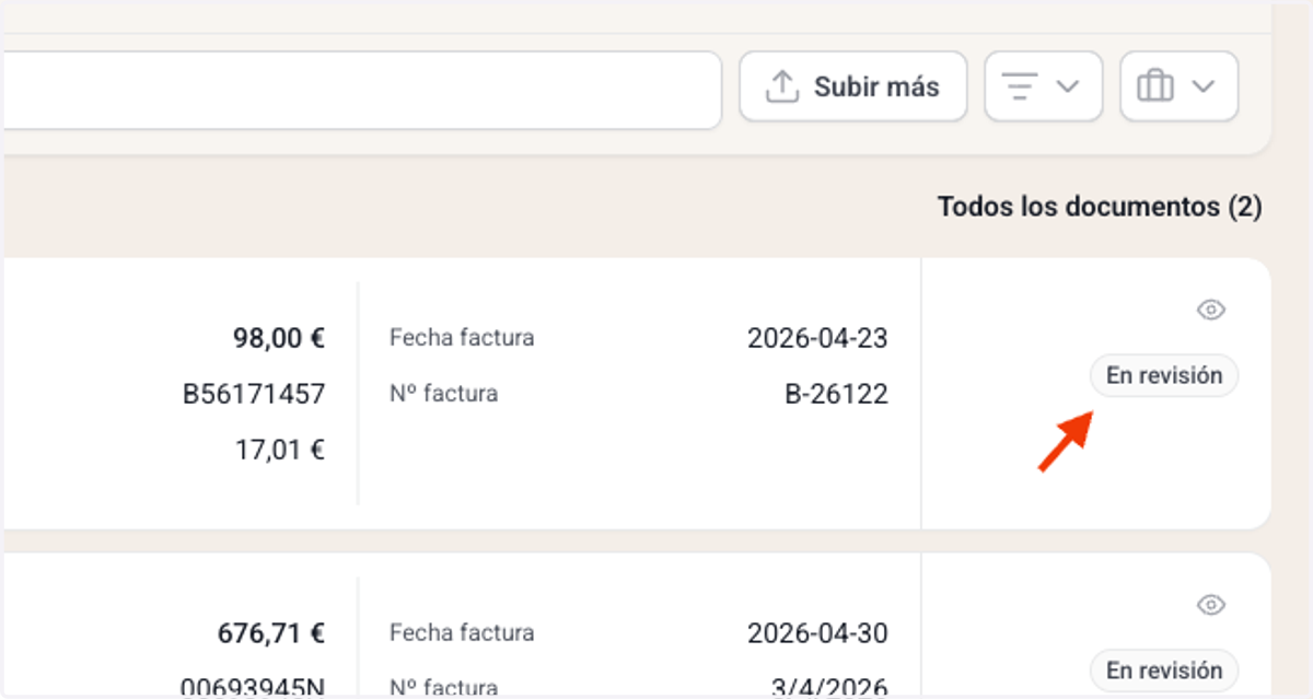 ¿Ves alguna factura marcada como "En revisión"? No te preocupes