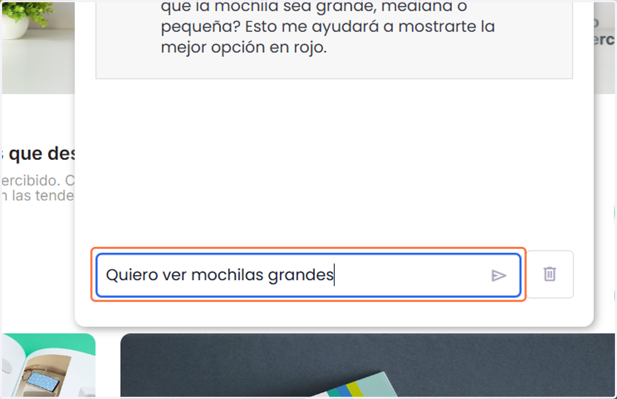 Si te pide más detalle, escribe con más detalle lo que estás buscando