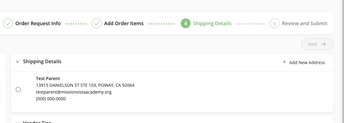 Confirm Shipping Address
