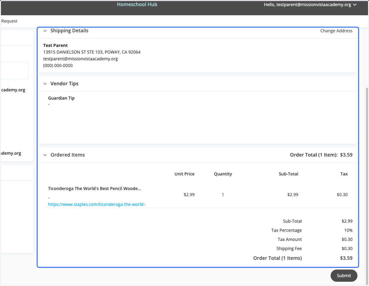 Review Order Details