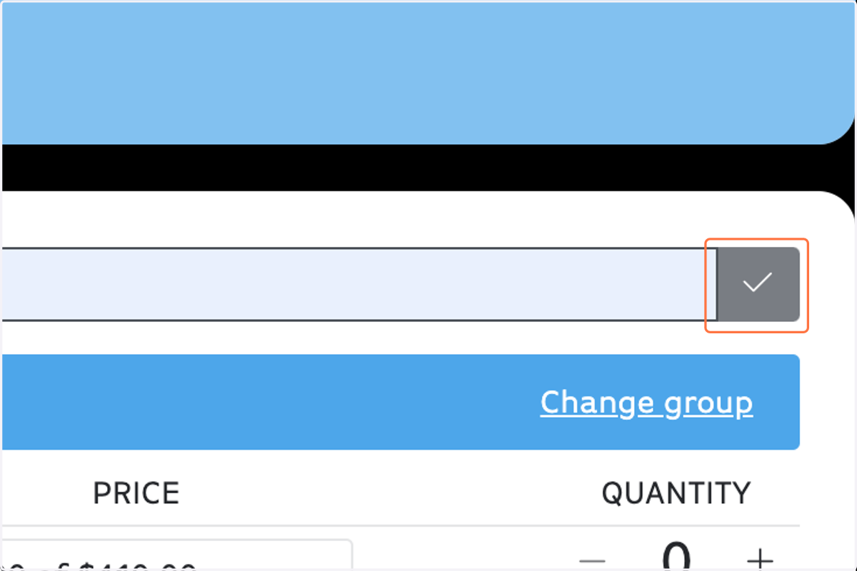 Click on the grey check button