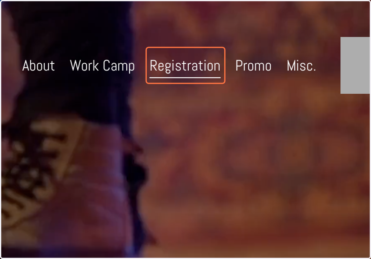 Click on Registration tab