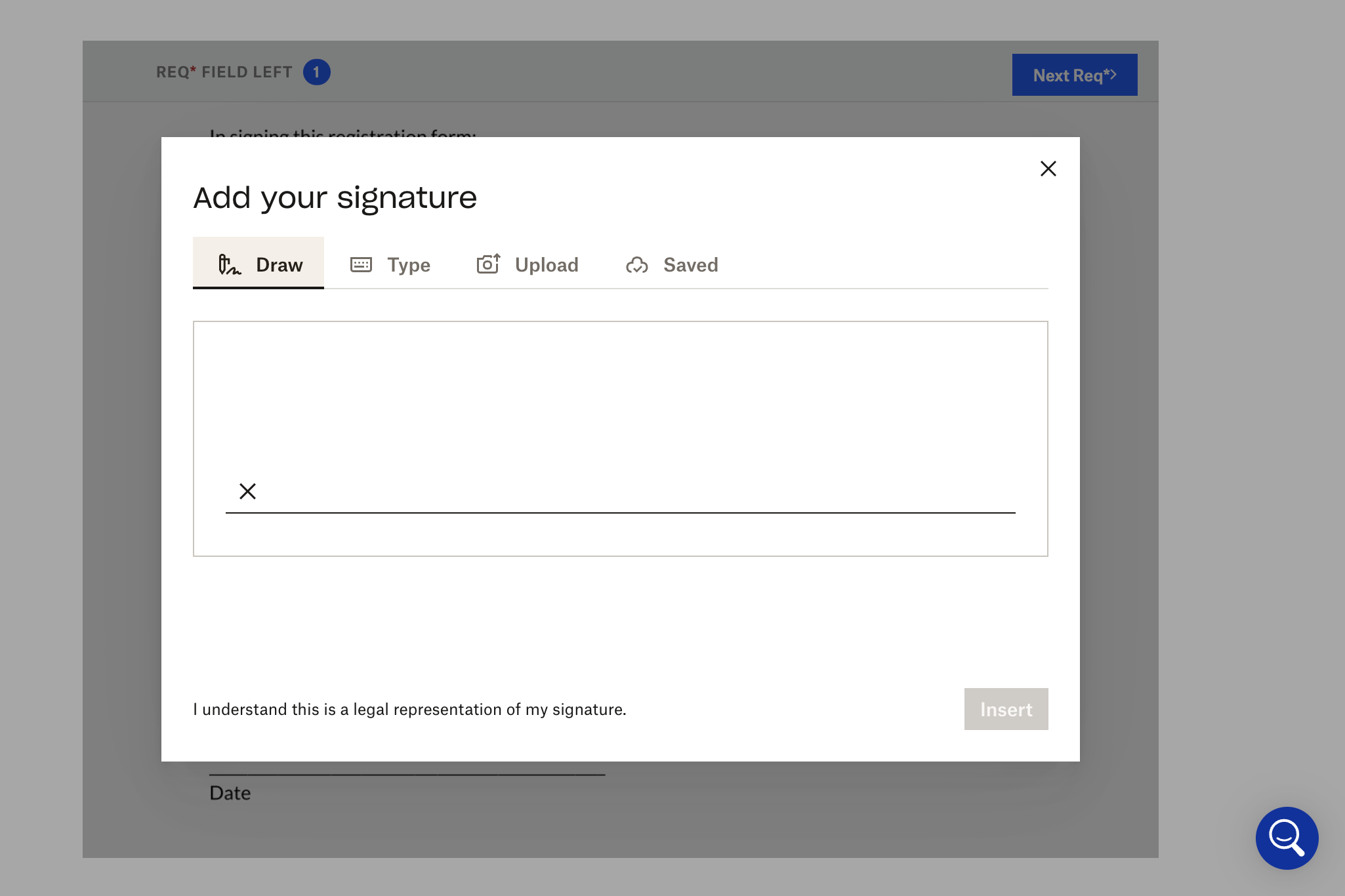 Draw, type or upload your signature