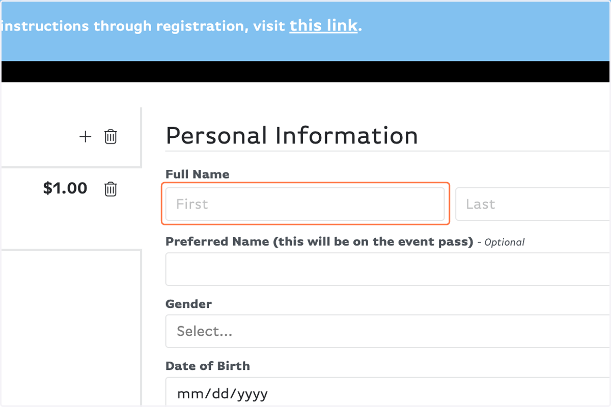 Fill out the registration form with your personal information