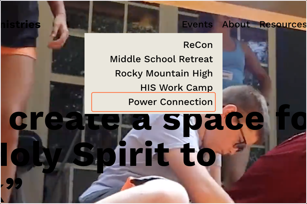 Click on Power Connection under the Events tab