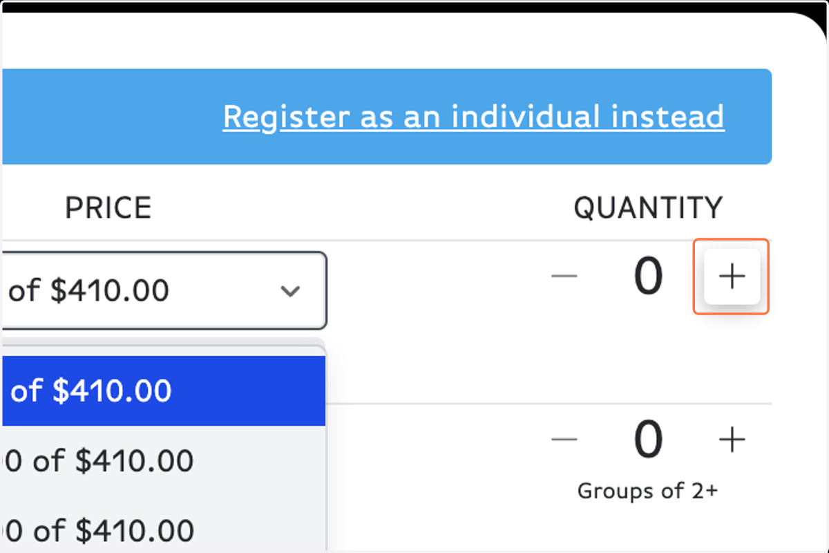 Increase to the number of students registering