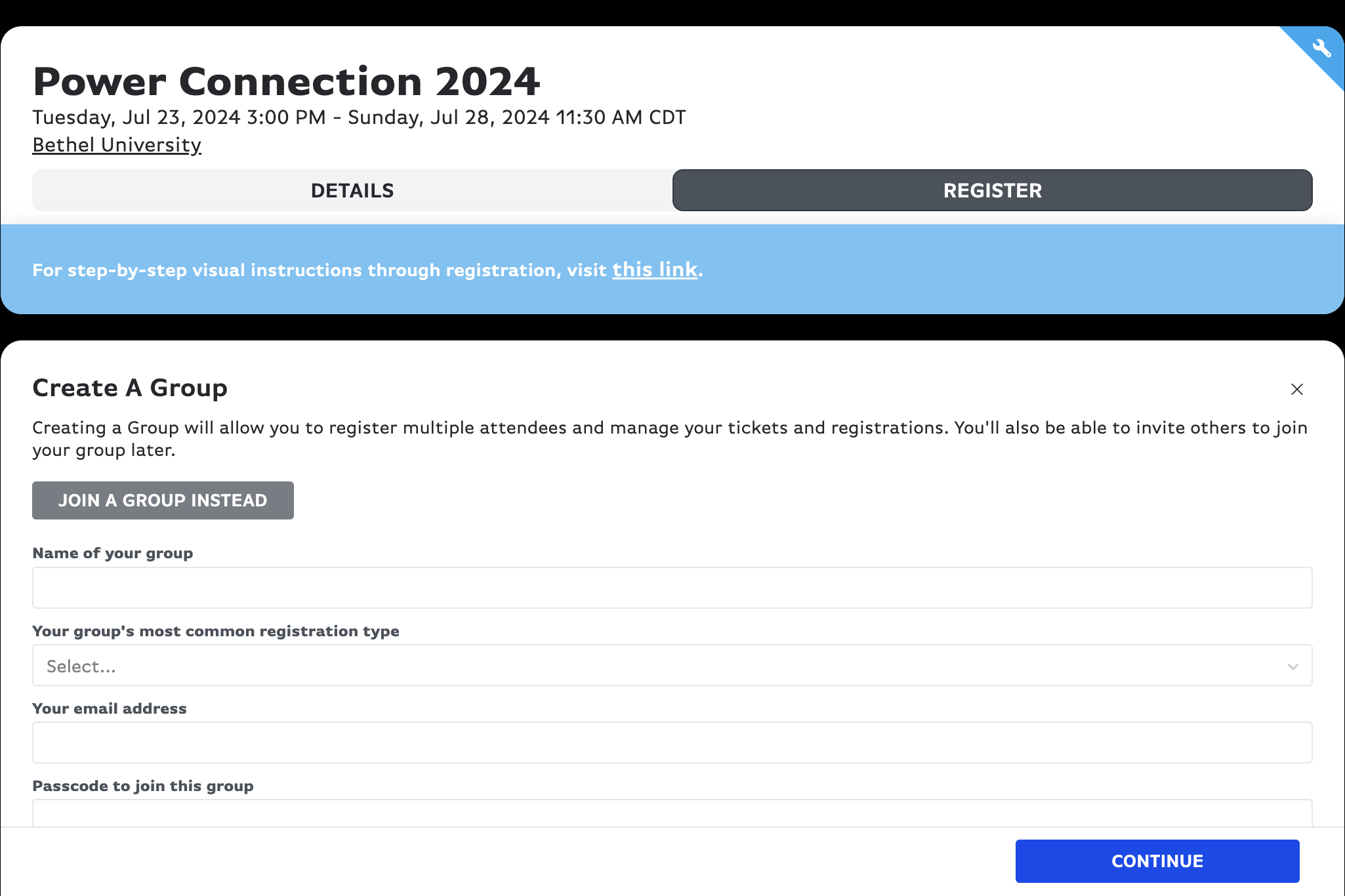 Click on JOIN A GROUP INSTEAD