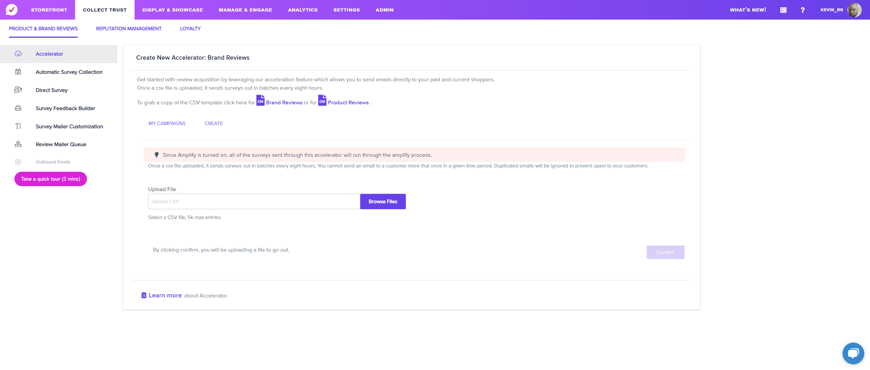 Click on Confirm